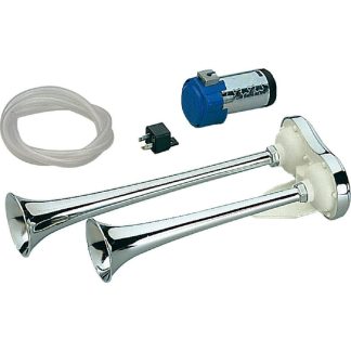 TT2-M 12V COPPIA TROMBE PLASTICA CROMATA